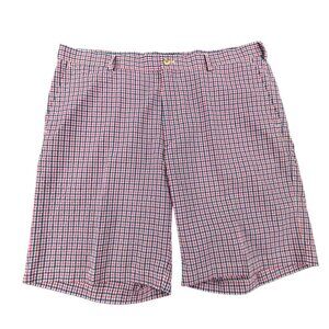 Peter Millar Crown Sport Mens Checkered Shorts Size 38 Chino